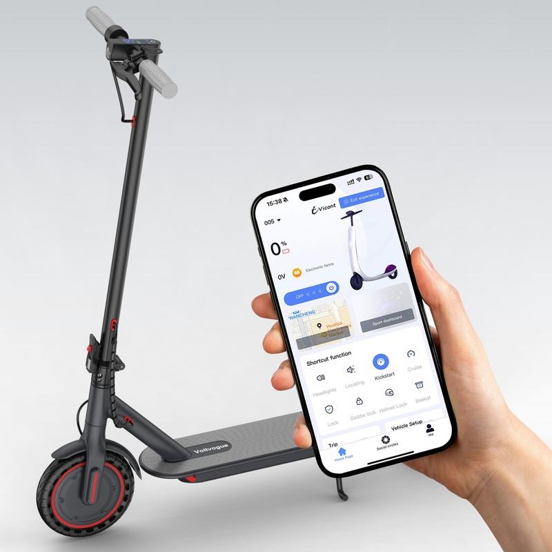 350W Electric Scooter with Seat, Solid Tires & Storage Box