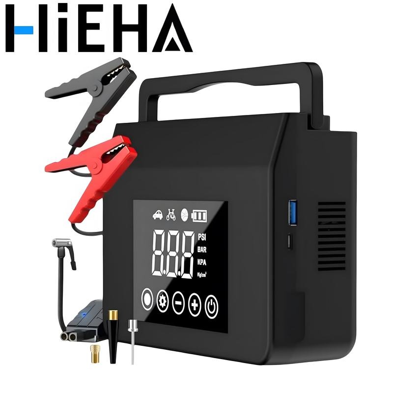 Hieha 12V Jump Starter with Built-In Tire Inflator